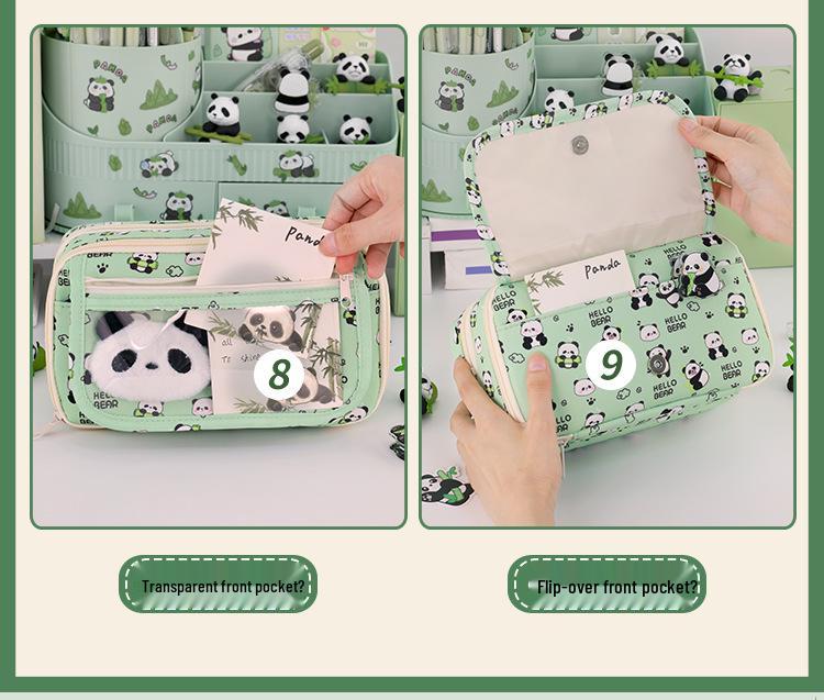 Capybara & Panda Large-Capacity Pencil Case for Elementary & Middle School Girls