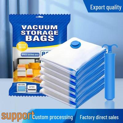 Large Capacity Blue Vacuum Compression Bag for Clothes - Thickened, Transparent, Dustproof, Moistureproof