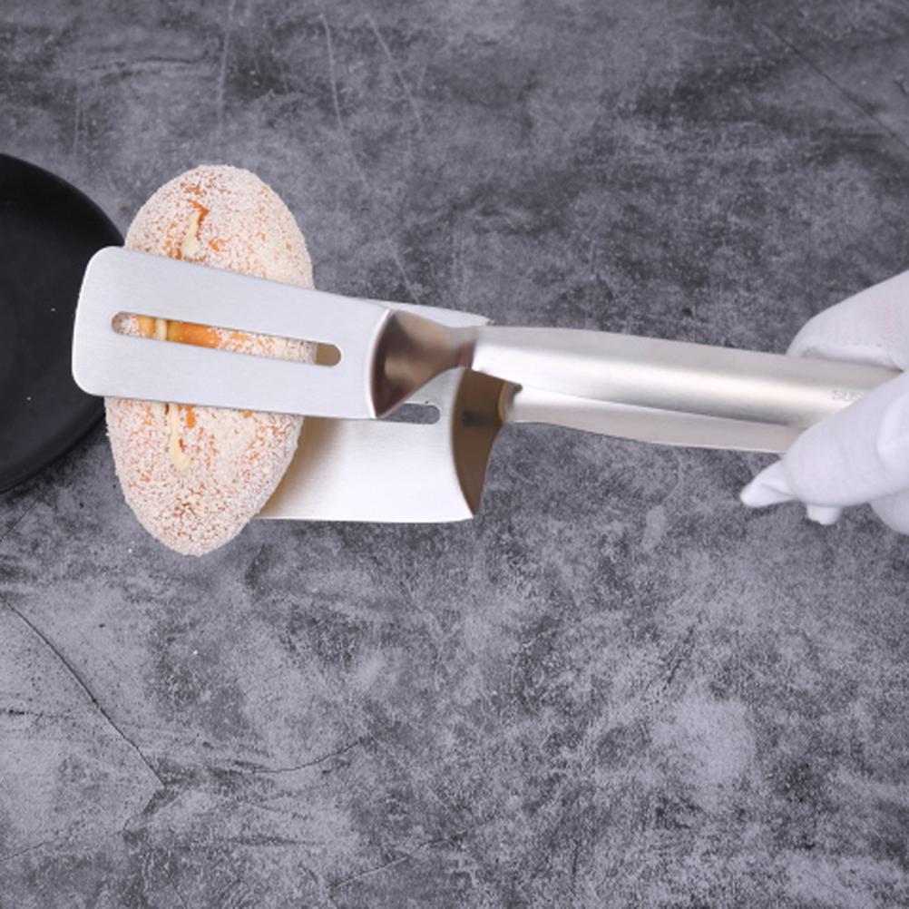 Stainless Steel Steak Clamps Cooking Tongs Multifunctional Food Flipping Spatula Tongs Clip for Meats Pizza Pies