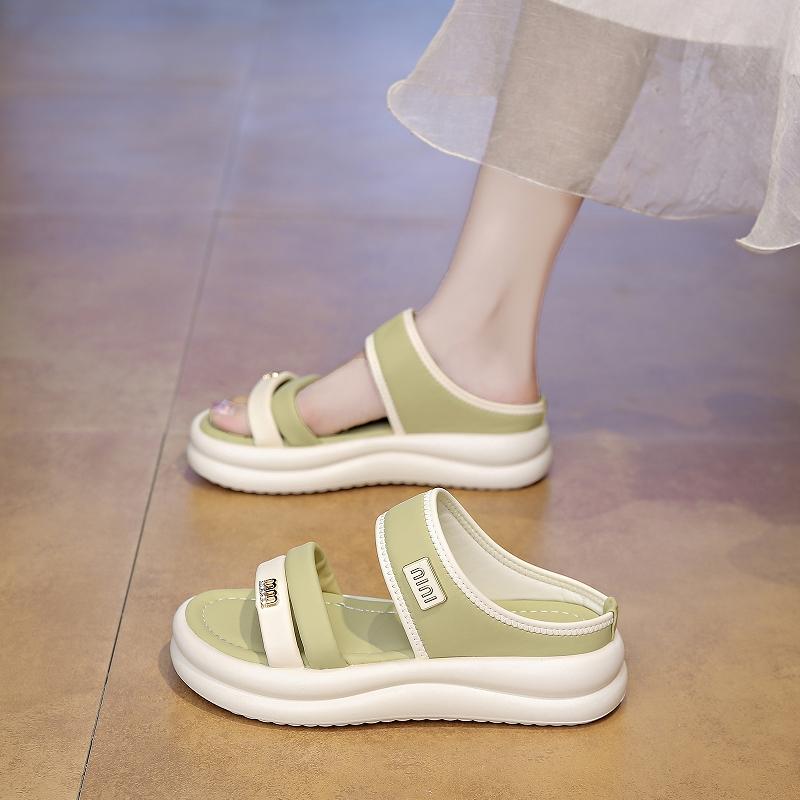 

Fashion CRLAYDK Womens Slides Comfort Fashion Sandals Strap Ladies Lightweight Slip On Platform Outdoor Beach Slippers Walking Shoes 35