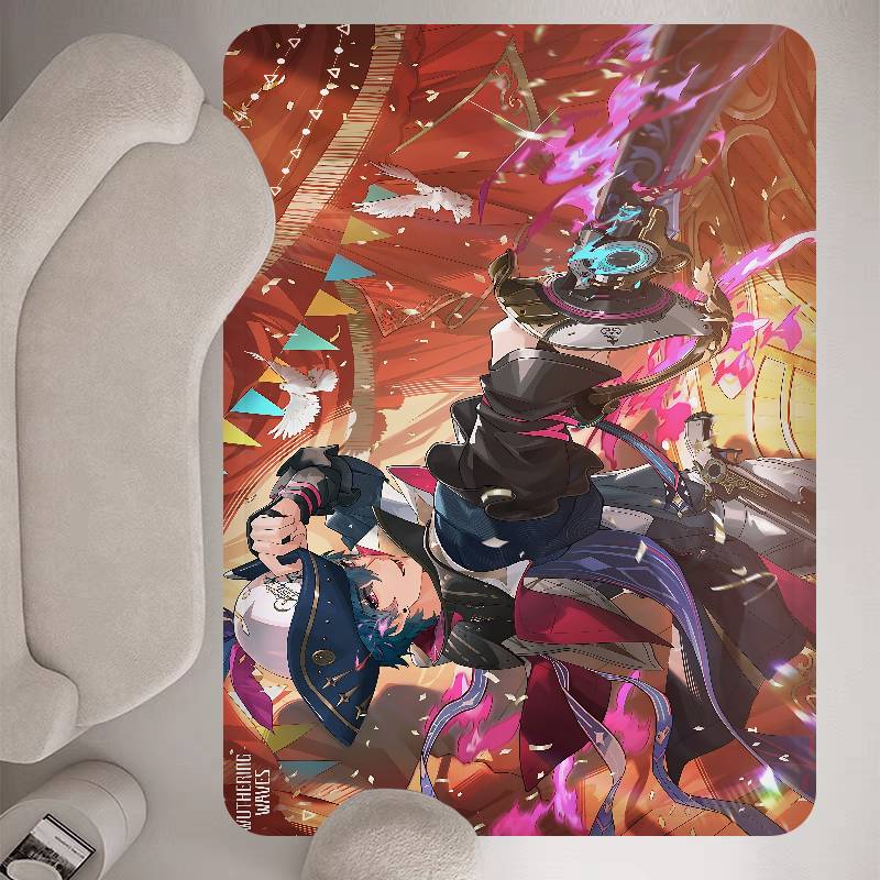 Game Wuthering Waves Bathroom Mat Anti-slip Absorb Water Long Strip Cushion Bedroon Mat Welcome Doormat