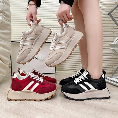 Women's Lace-up Breathable Platform Chunky Sneakers Comfy Non-slip Dad Shoes Outdoor Running Shoes Women Sneakers
