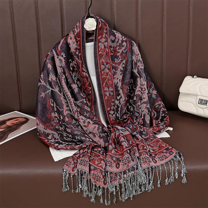 Luxury Brand Autumn Cashmere Shawl Ladies Wrap Warm Winter Scarf Design Printed Women'S Jacquard Scarf