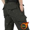 Outdoor Work Pants Men Winter Casual Cargo Trousers Waterproof Fleece Lined Pant Elastic Hiking Traveling Workwear