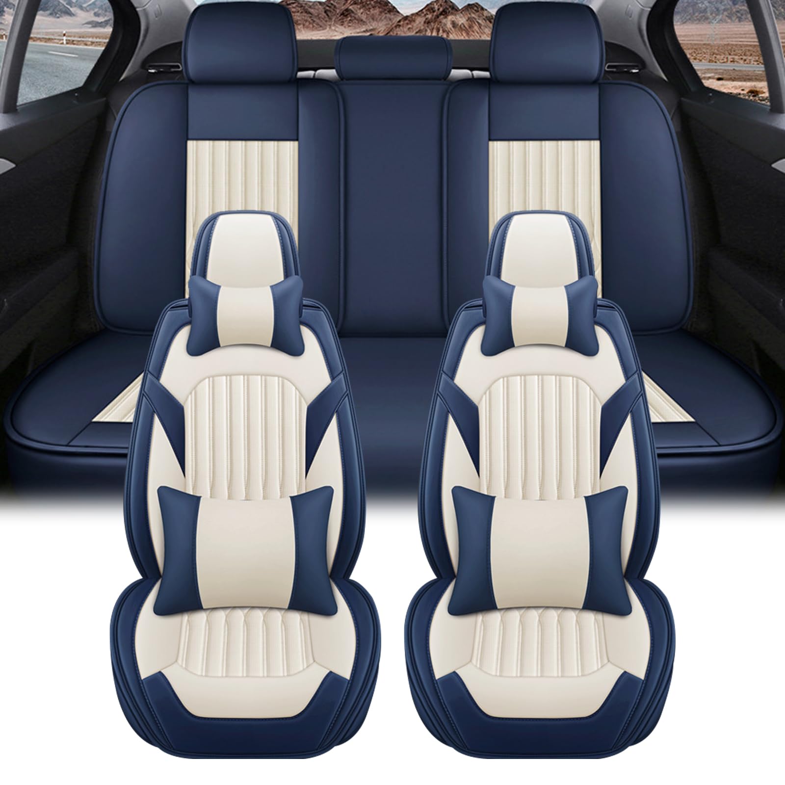 

Чехол на сиденье автомобиля Daihatsu Miracoa, Подходит для августа 2009 г. - марта 2018 г., 5 сидений, Автомобиль Comes with a pillow синий