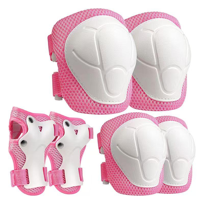 

Kids Protective Gear Set, Knee Elbow Wrist Pads for 3-8Y Toddler, 3-in-1 Safety Protection for Skating Cycling Scooter, with Storage Bag розовый