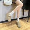 Boken Snow Boots Women's Doudou Shoes 2025 New Autumn and Winter Versatile Flat Bottom Fluffy Thickened Warm Cotton Shoes