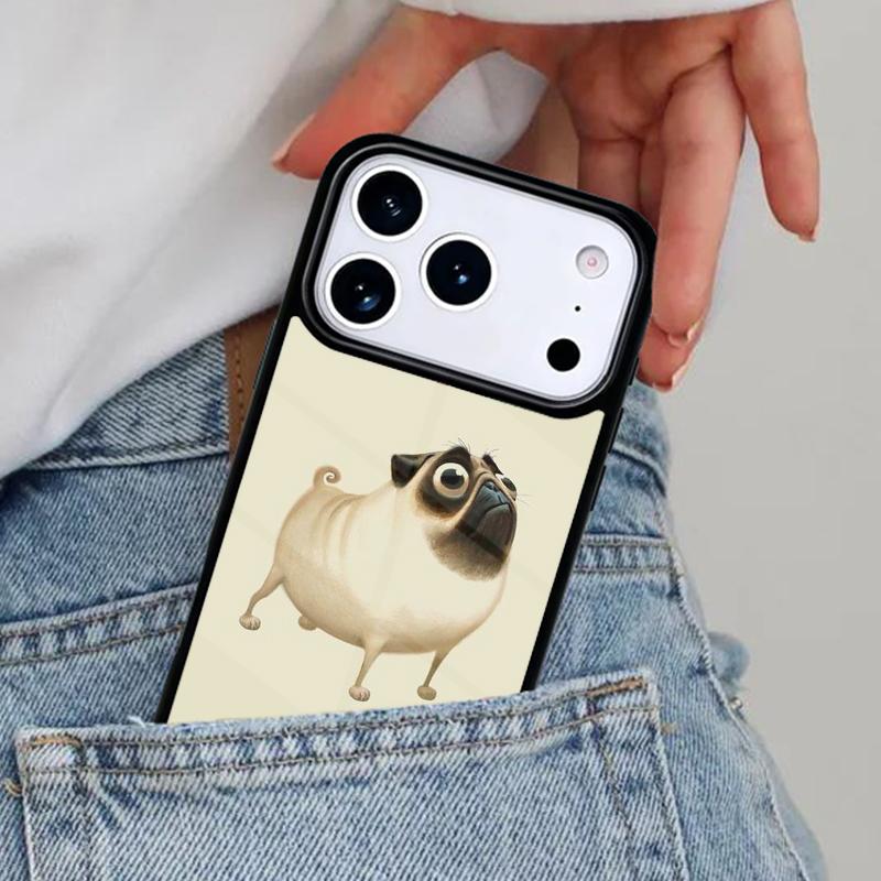 Pug Dog Funny Cartoon Phone Case for iPhone 17ProMax 12 13 14 15 16e 17 Pro Max Plus Air Cover