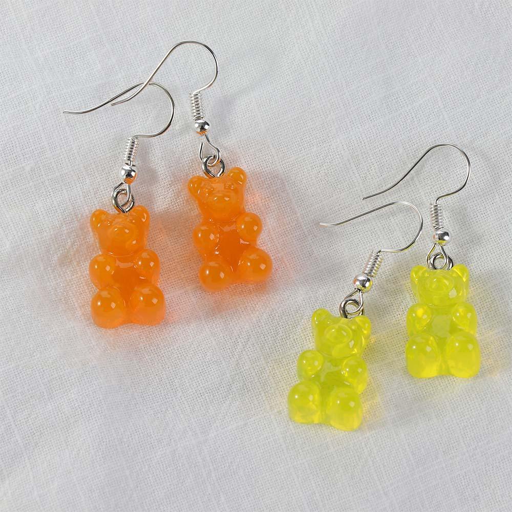 

Смешные подвески с изображением животных из мультфильмов, смоляные аксессуары цвета конфет, серьги-подвески, ювелирные изделия, серьги-крючки