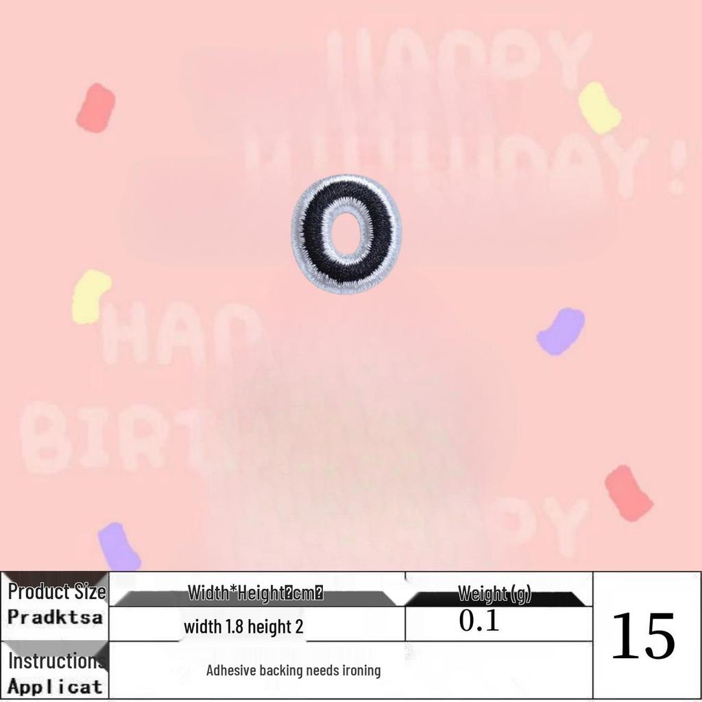 Black English Letter Iron-On Embroidery Cloth Patch for Clothing