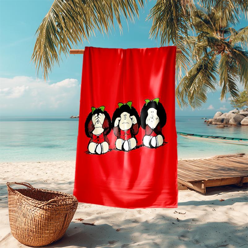 Mafalda Beach Towel Outdoor Camping Beach Towel for Vacation Swim Outdoor Pool Absorbent Bath Towel