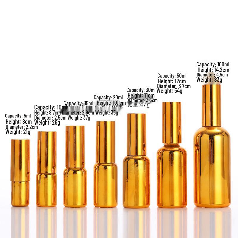 Gold-Plated Glass Dropper & Spray Bottle for Essential Oils and Serums