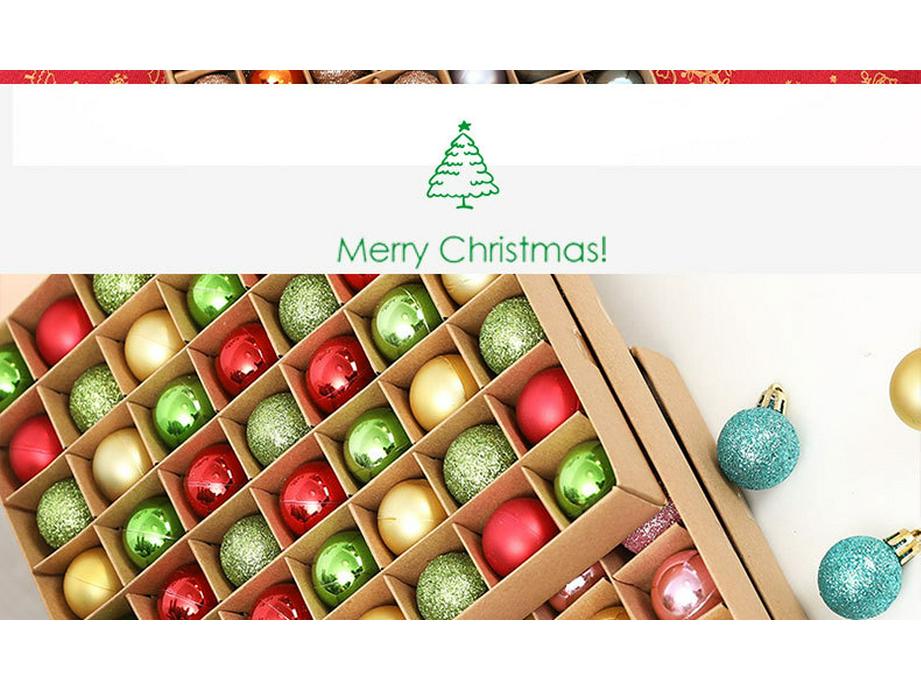 Box of 49 Electroplated Shiny 3cm Christmas Ball Ornaments for Tree Decoration and Scene Arrangement