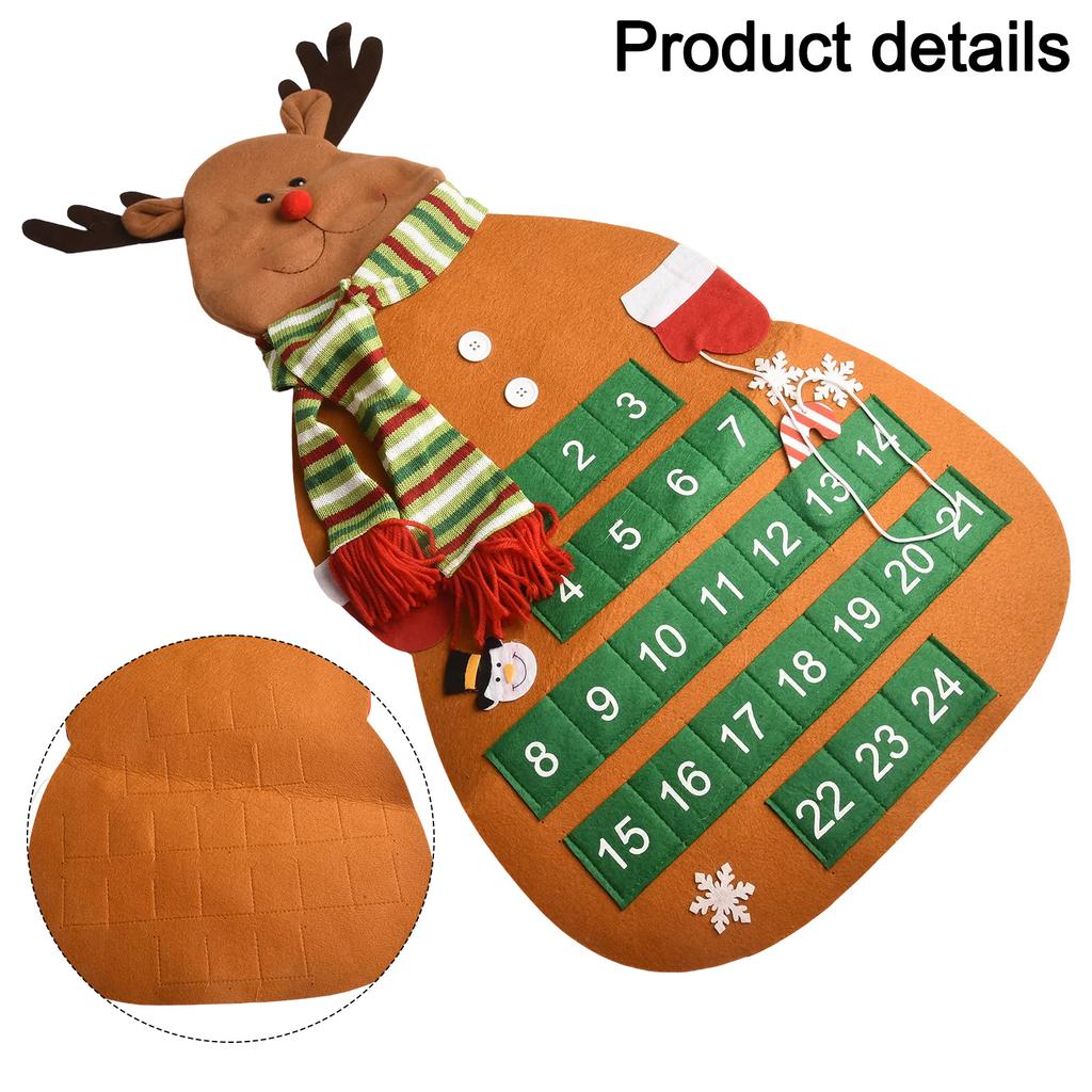 Adorable Holiday Countdown Calendar Holiday Countdown Calendar Felt Christmas Calendar Long-lasting Use Delicate Craftsmanship