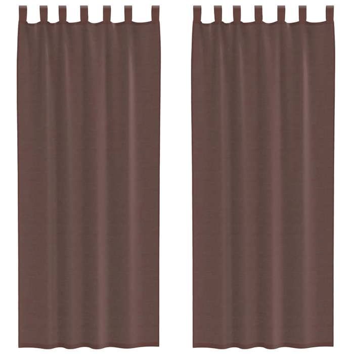 VidaXL Rideaux en voile avec passants 2 pcs marron, rideau en filet, rideau transparent, voile de fenêtre, traitement de 4102265