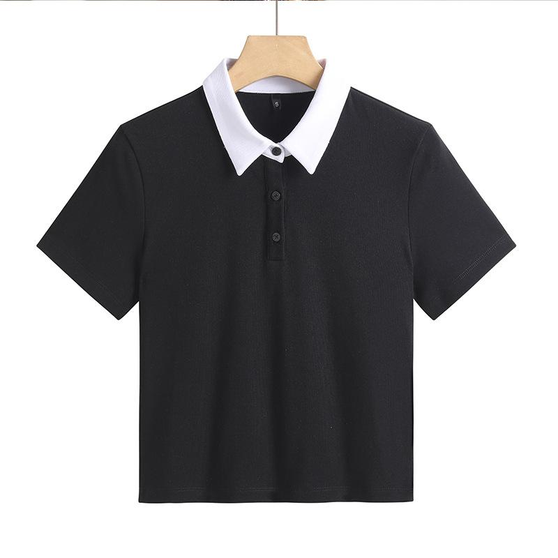 Women's Short 3XLT Shirt Polo Shirt Short Sleeve High Waist Short Slim Cotton Trendy Fashion Sexy Women's Top