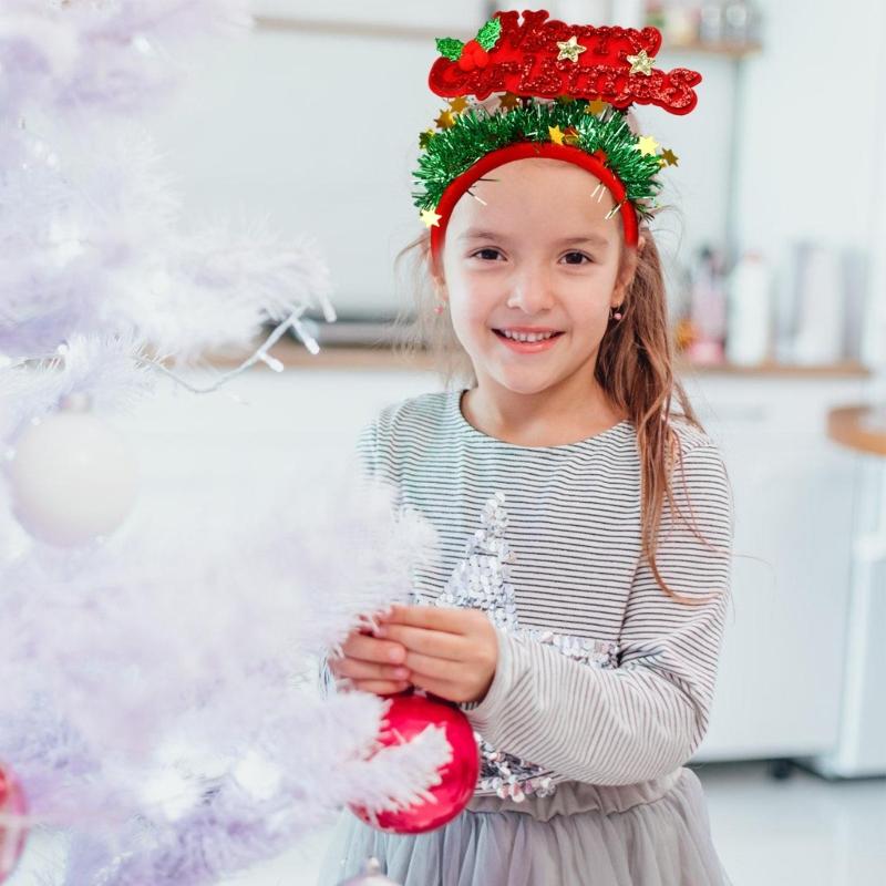 Set of 4 Sparkling Christmas Letter Headbands Christmas Letters Headbands for Girl Christmas Hair Accessories for Women