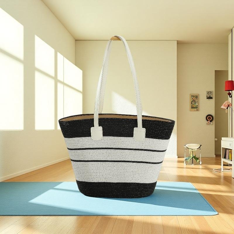 Strohtasche Damen Sommerwind neu Strand Meerseite Outdoor Urlaub Großraum Schultertasche