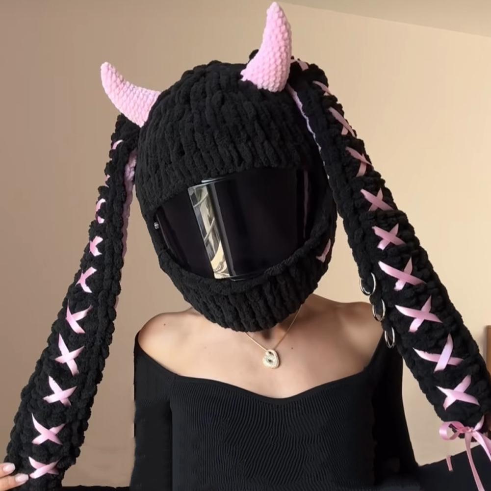 Universal Plush Motorcycle Helmet Cover for Full Rabbit Plush Helmet Covers for Christmas Gifts Motorcycle Helmet Decoration Styling