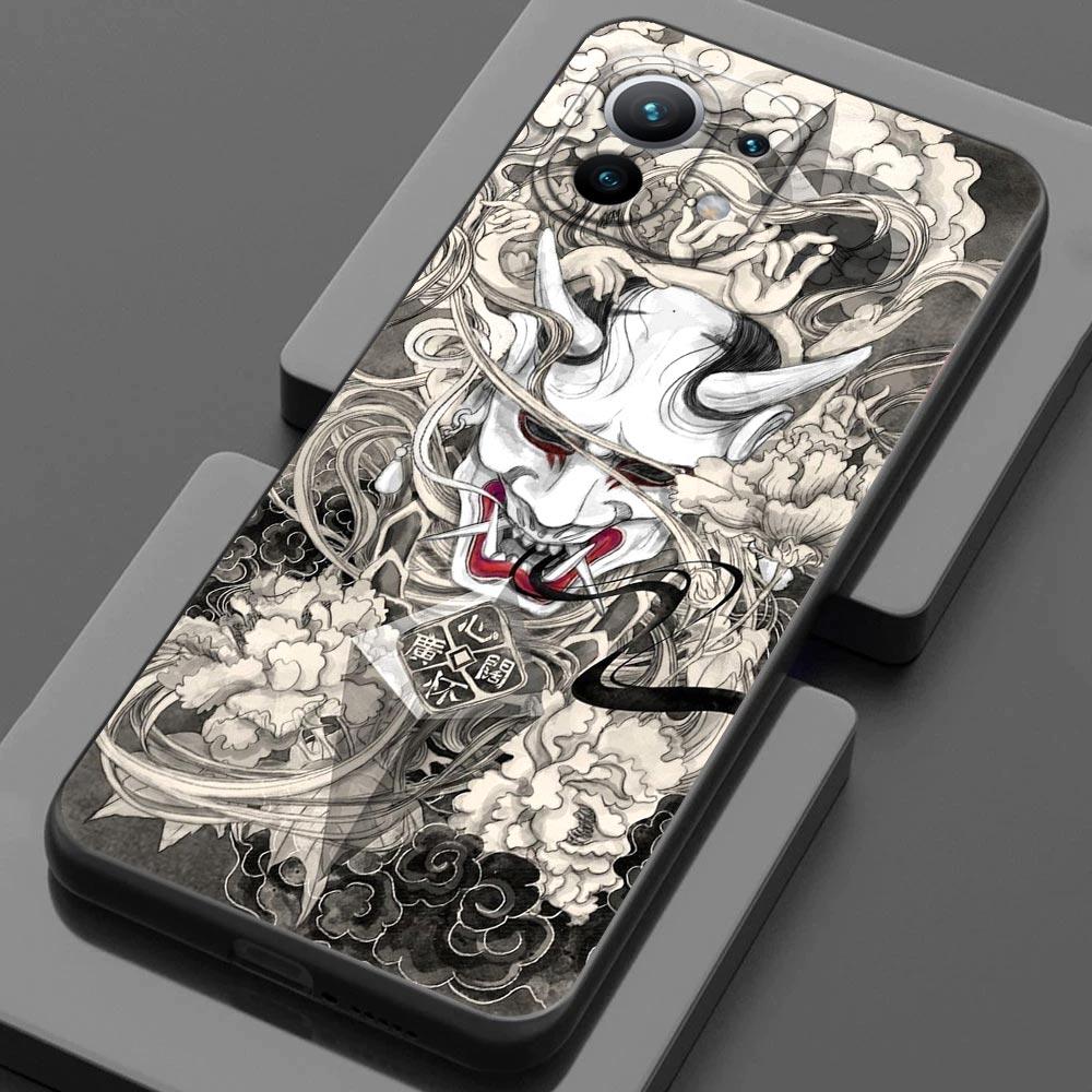 Samurai Ghost Hannya Ukiyo-E Mask For Xiaomi 15 Ultra 11T 13T 14T Pro 11 Phone Case Mi POCO X7 M7 F7 Pro F5 F6 M6 X3 X5 X6 Cover