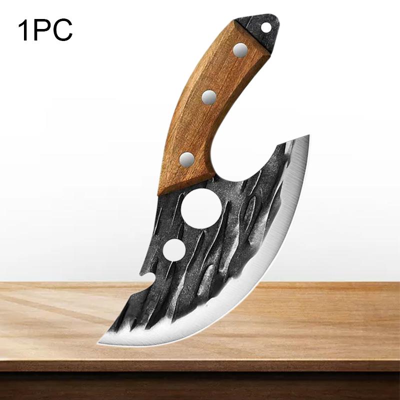 5.5in Hand Forged Boning Pocket Knife Cheese Pizza Small Kitchen Knives Stainless Steel Slicing Cooking Mini Knife Wooden Handle