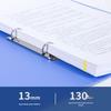 Deli 5382 A4 2-Ring Loose-Leaf Binder Folders, 3-Pack Blue