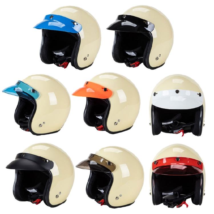 3-snap 3/4 Open Face Helmet Visor for Sun Shade Protector for Motorcycle Riding