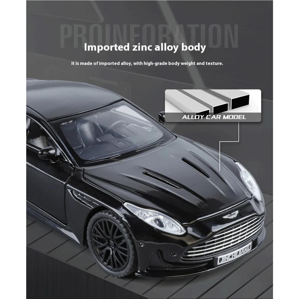 Boxed 1/32 Martin DB12 Alloy Car Model, Children's Toy Car with Sound and Lights, Holiday Gifts, Boys' Gaming Vehicle