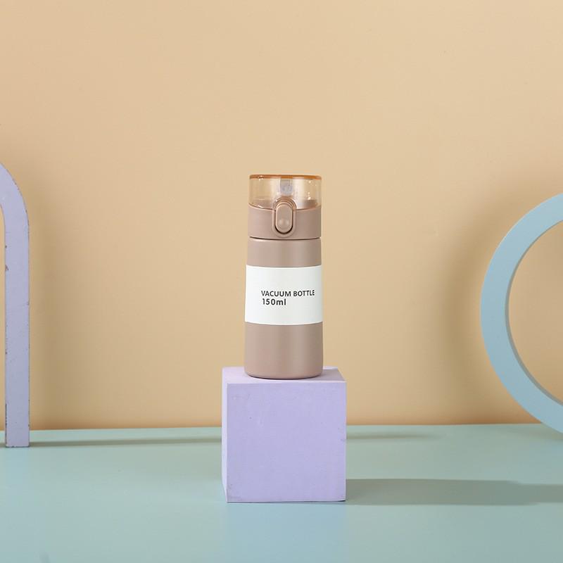 

304 Stainless Steel Children s Thermos: Portable Straw Mini Cup with Cute Lanyard & Bounce Lid 150ml хакі