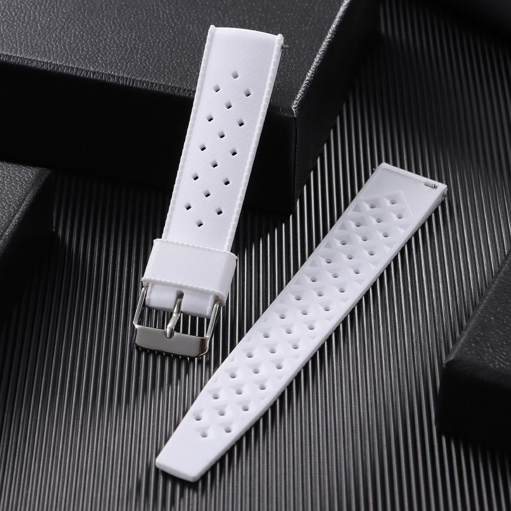 20mm 22mm Tropisches Silikonarmband für Seiko Diving Wasserdicht Atmungsaktiv Uhrenarmband für Samsung Gear für Huawei Watch GT Active