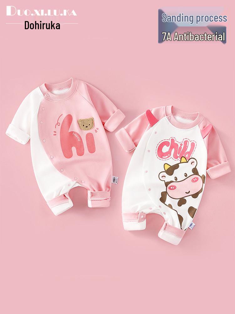 Newborn Unisex Cotton Rompers: Long Sleeve Onesies for Spring & Autumn