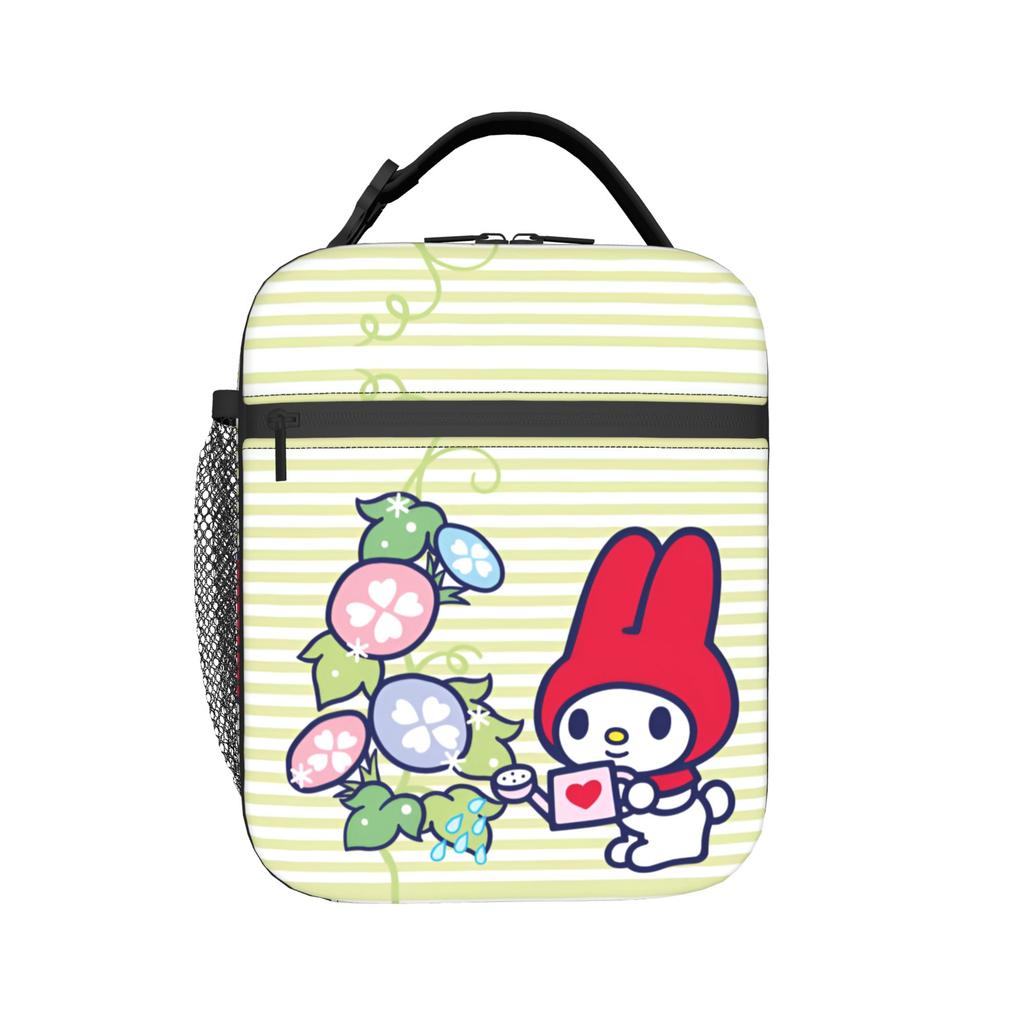 Custom M-Melodies Insulated Lunch Tote Bag Women Men Rabbit Anime Resuable Thermal Cooler Food Lunch Box Outdoor Camping Travel