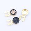Clip On Cufflink Raised Star Face Zinc Alloy Shirt Cuff Accessory for Business Wear, Formal Outfits and Gift Styling