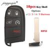 Jingyuqin 10pcs SIP22 2/3/4/5 Button Remote Car Key Shell for Jeep Renegade Compass Auto SUV Smart Keyless Entry Fob Case NoLogo