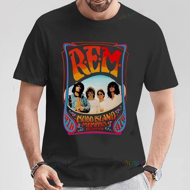 

Playera R.E.M T-Shirt 1980s Rock Band Shirt REM Tee Men Women New Fashion Short Sleeve T-shirts Casual Loose Creativity Tee 5XL різнокольоровий