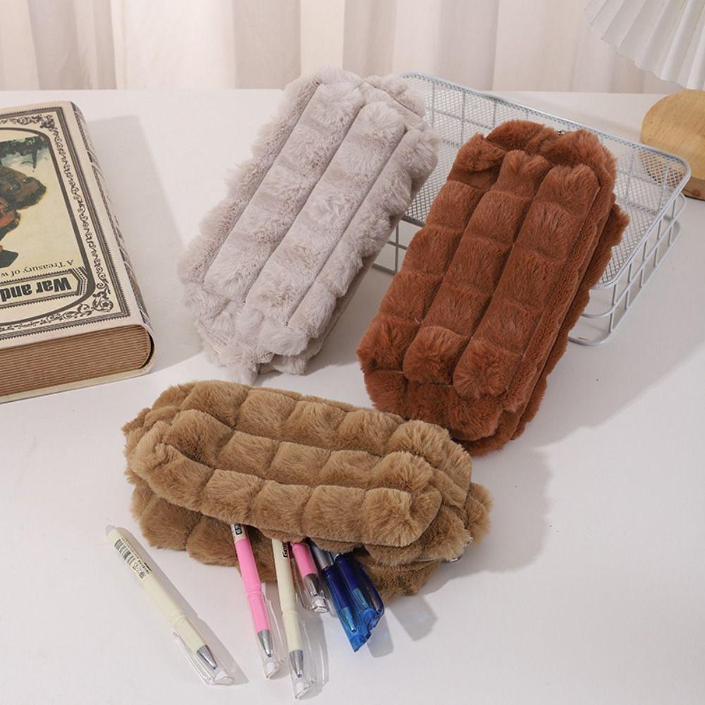 Merad Style Pencil Case Plush Pen Storage Bag Cute Pencil Box Student