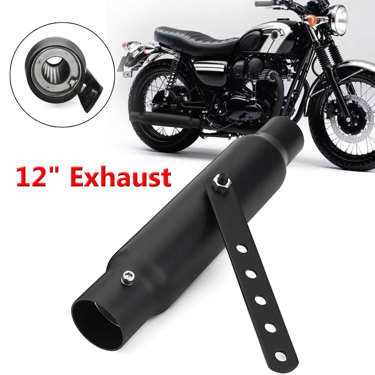 

Universal Motorcycle Exhaust Muffler Retro Vintage Classic Electroplating Escap Moto for cg125 sr400 cb500 vt500 CM300 500 Cafe Type A2