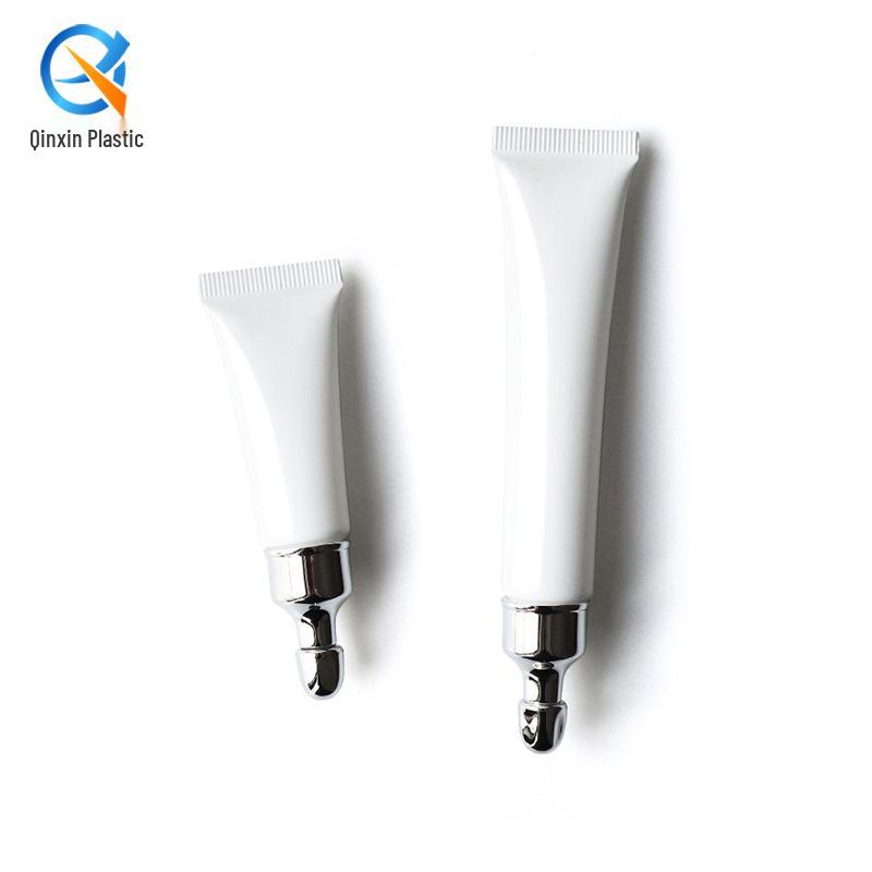 Available: Small PE Plastic Cosmetic Soft Tube for Eye Cream/Ointment Trial Samples 10g White Tube + Silver Eye Cream Cap