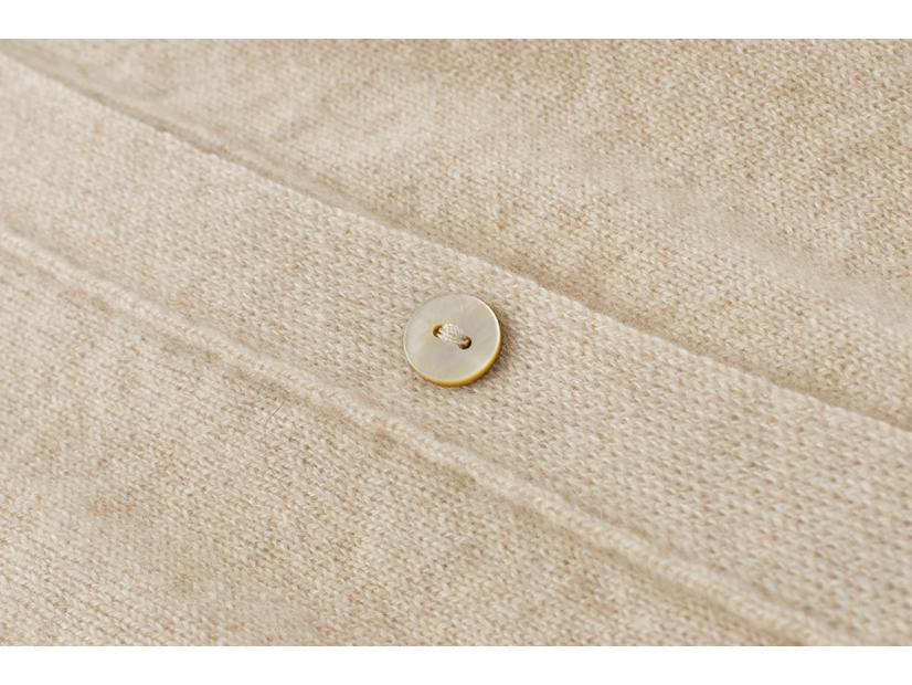 Uvolněný polokošilový límec 100% čistý kašmírový kardigan - Svetr střední délky