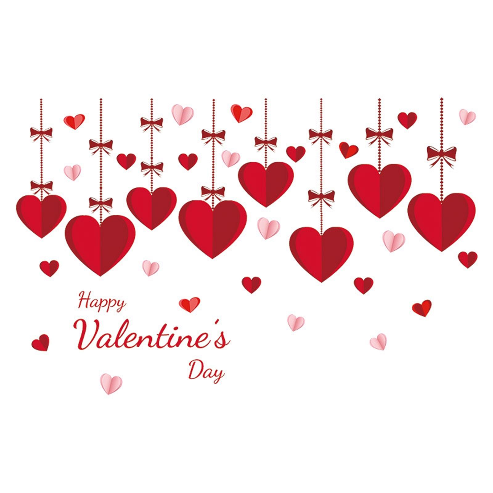 

Valentine s Day Decorative Heart Wall Sticker, Wall Decal, Festive Window Decal, For Parties, Red Color, Love, one size