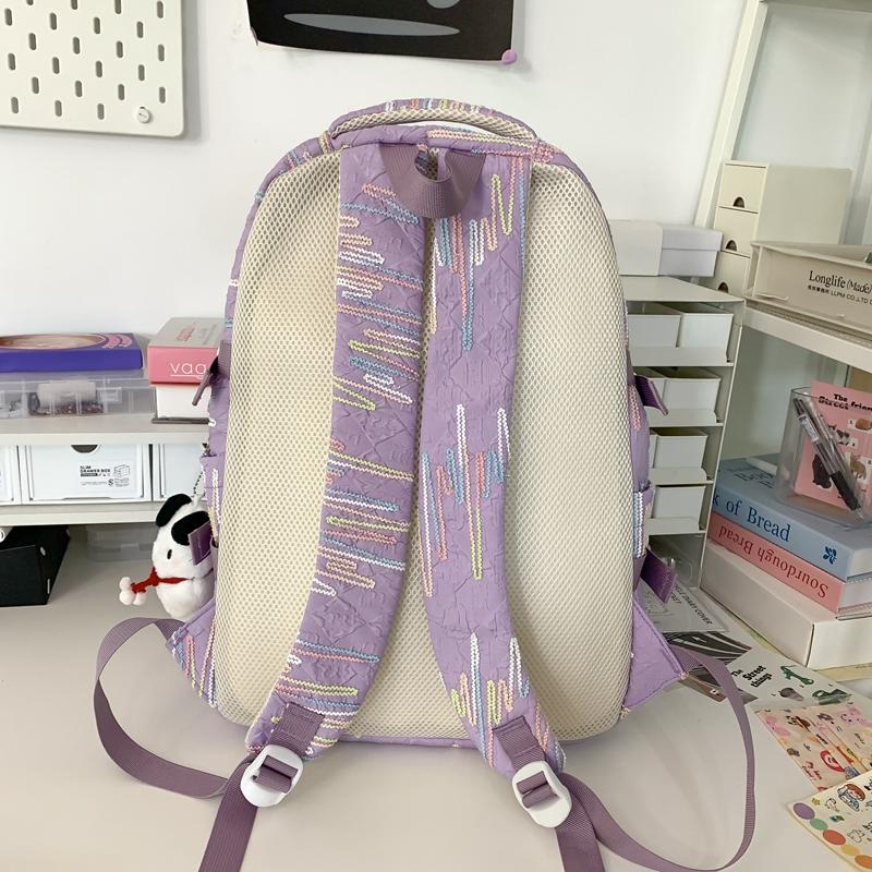 Красочный студенческий школьный рюкзак с вышивкой — фото 10