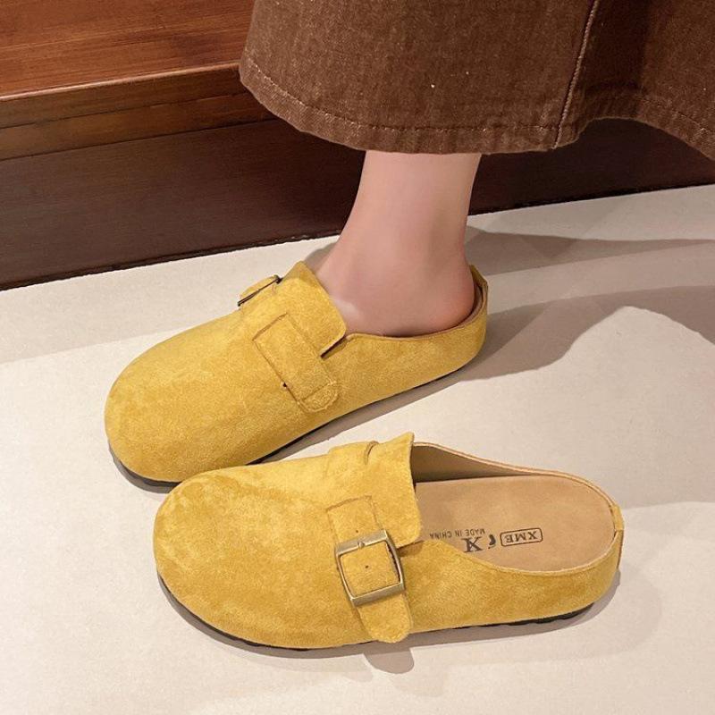 Fashion thick-soled retro bag head half slippers women's 2025 new spring and summer versatile one-pedal outer wear lazy shoes