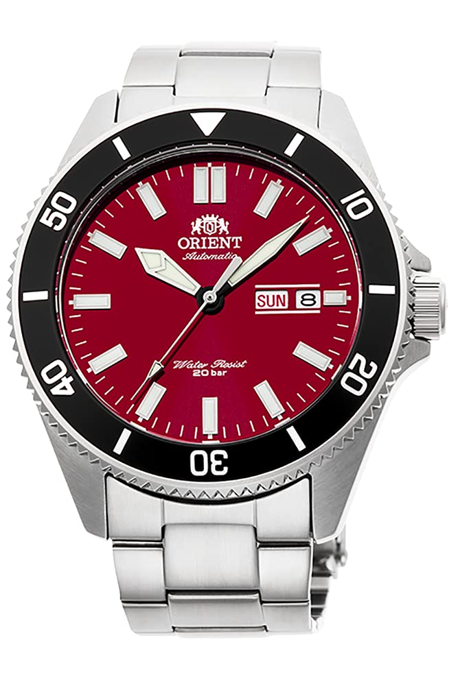 

Orient Kanno Japanese Automatic/Hand-Winding Diver Style Watch Red, Stainless Steel Bracelet.