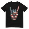 Retro Merica Rock Sign 4th Of July Vintage Usa American Flag TShirt