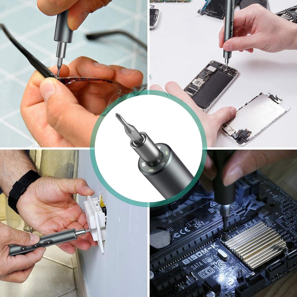 ORIA Electric Screwdriver Mini Electric Screwdriver Rechargeable Repair Tool Precision Screwdriver with Magnetizer for and PCs (New Version) 28-in-1