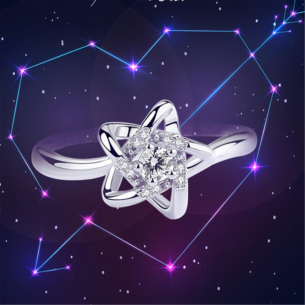 Five -Pointed Star Ring For Women ,Plated Jewelry ,Star Open Ring ,Adjustable Mouth ,Trendy Student 