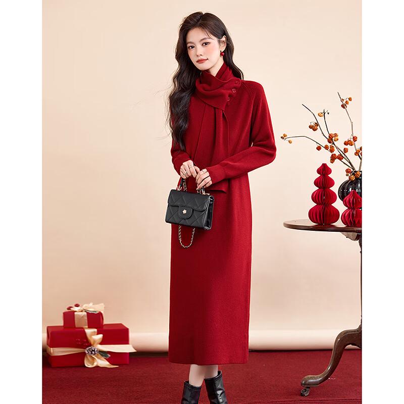 Elegant Petite Slim-Fit Solid Knitted Dress