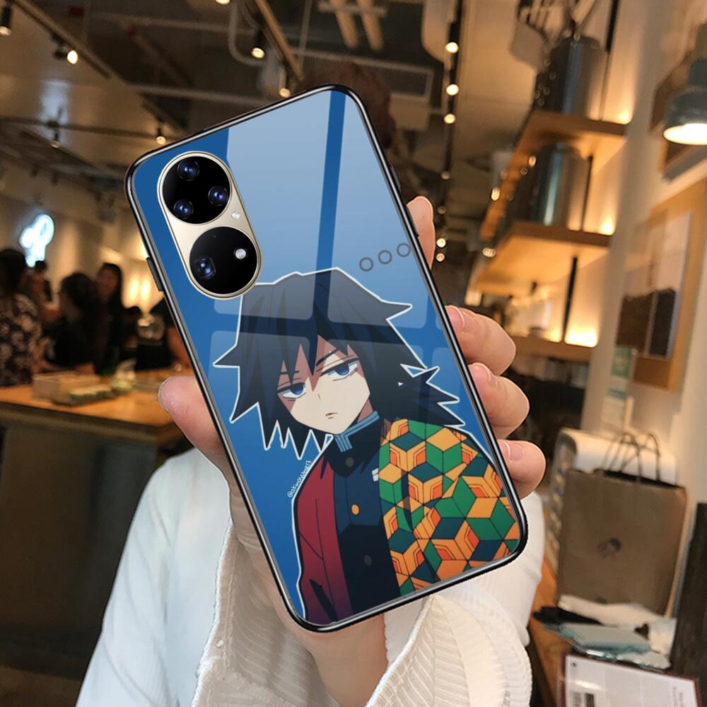 Kamado Nezuko Kimetsu No Yaiba Demon Slayer TPU Weich Gehärtetes Glas Handyhülle Hülle für Huawei P40 Pro lite 5G P30 P Smart Z 20