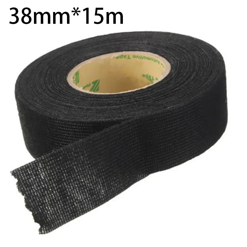 15m High Temperature Resistance Adhesive Cloth Tape For Cable Harness PVC Car Auto Heat Sound Isolation Wire Loom Harness Tape