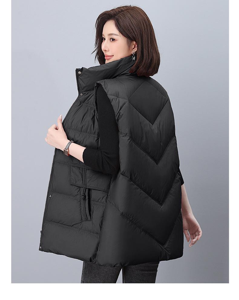 Women's High-End Mid-Length Loose Down Vest - Fashionable Plus Size for Autumn/Winter